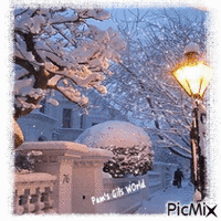 Snowy Night - GIF animé gratuit