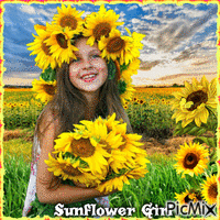Sunflower Girl - Nemokamas animacinis gif