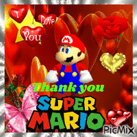 Thank you super mario Animated GIF