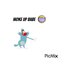 woke up babe animasyonlu GIF