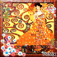 EMELINE - Gustav Klimt... 🧡🏵🤎🏵💛 - GIF animé gratuit