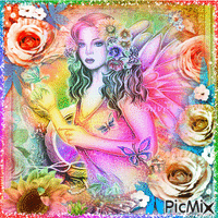 rainbow spring fairy - Бесплатный анимированный гифка
