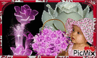 Fille fleurie - Bezmaksas animēts GIF