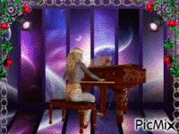 Fille au Piano - Animovaný GIF zadarmo