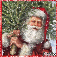 Portrait du Père-Noël - Gratis animerad GIF