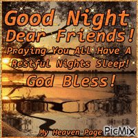 Good Night Dear Friends! - Безплатен анимиран GIF