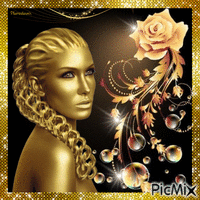 Femme en or. - Gratis animerad GIF