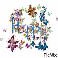 HAPPY BIRTHDAY BUTTERFLIES - Безплатен анимиран GIF