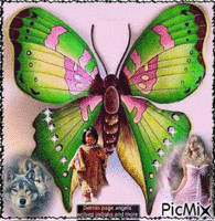 BUTTERFLY  WITH MY PAGE OBJECTS IN IT - Free animated GIF