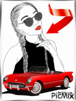 Red car анимиран GIF
