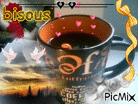bisous café - GIF animé gratuit