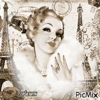 Femme retro à Paris GIF animé