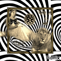 La Femme au Lion - 無料のアニメーション GIF