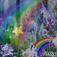 L'étoile magique des belles licornes - GIF animé gratuit