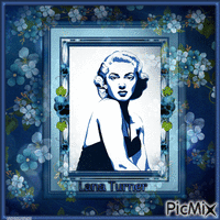 Lana Turner  Porträt in Blau