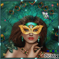 Lovely Peacock Woman.. - Free animated GIF