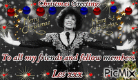 Christmas greetings to friends and fellow members - Animovaný GIF zadarmo