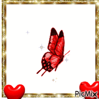 Le tableau des papilon - Бесплатный анимированный гифка