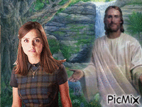jesus  and girl GIF animé