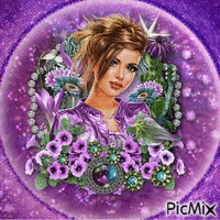 mujer  en Purpura - Nemokamas animacinis gif
