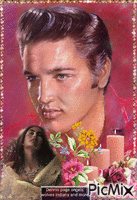 NATIVE LADY WITH ELVIS анимирани ГИФ