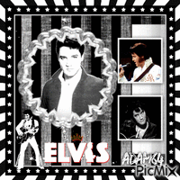 Elvis - Black & white - GIF animé gratuit