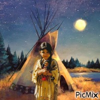 Native American girl (my 3,100th PicMix) - PNG gratuit