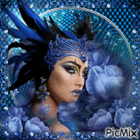 Fantasy Frau in Blau