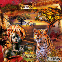 African landscape with its inhabitants