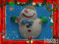 bonhomme de neige peint par Gino Gibilaro avec animations picmix - Gratis animeret GIF