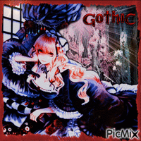 Gotische Frau - Manga - GIF animado grátis