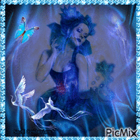 Mulher fantasia em azul - Δωρεάν κινούμενο GIF