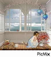 House by the Seaside анимиран GIF