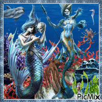 Dunkle / gotische Meerjungfrau - Gratis geanimeerde GIF