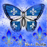 papillon fleur de lys - Бесплатный анимированный гифка