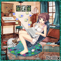 Fille d'informatique - Free animated GIF