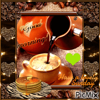 Good Morning.Coffee. Have a lovely Sunday - Zdarma animovaný GIF