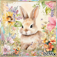 concours : Lapin aquarelle - Free animated GIF
