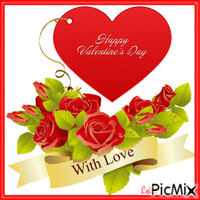 Happy Valentins Day, with Love - Zdarma animovaný GIF