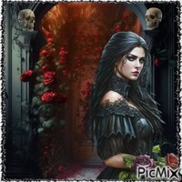 Femme gothique. - gratis png
