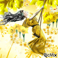 yellow flowers - Бесплатный анимированный гифка