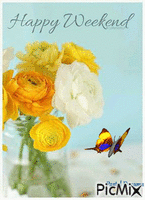 happy weekend butterfly animovaný GIF