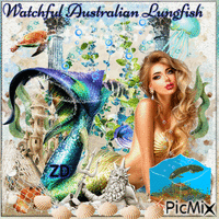 Watchful Australian lungfish - GIF animé gratuit