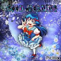 Idol Iruma good morning - GIF animé gratuit