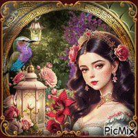 Princess in the garden... - Free animated GIF