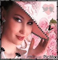 Portrait pink and black.💝 - Ingyenes animált GIF