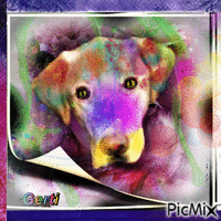 Watercolor picture of dog