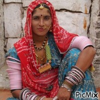 Femme indienne - GIF animado grátis