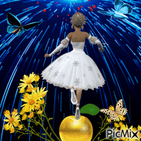 Танец с бабочками GIF animasi