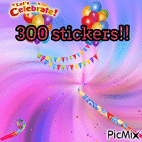 300 sticker annversary! 动画 GIF